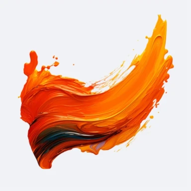 brush stroke, orange oil paint, clipart, transparent background