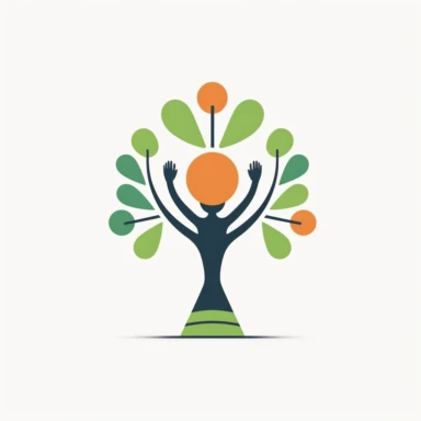 a minimalist clipart suitable for printing on yoga bibs for kids. The clipart should be simple and playful, with clean lines and a maximum of 2 colors. It should depict a tree doing a yoga pose or a fun plant cartoon character practicing yoga.
