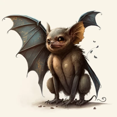 odd bat in the style of Jean-Baptiste Monge clipart