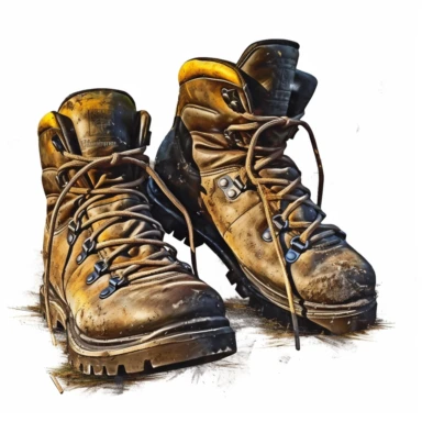 realistic hiking boots mud clipart