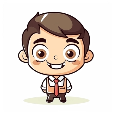 happy cute Classroom Aide face, cartoon, clipart, mascot, isolated on white background
