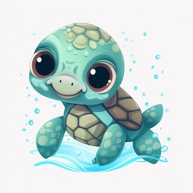 cartoon, super cute, baby sea turtles clipart transparent background