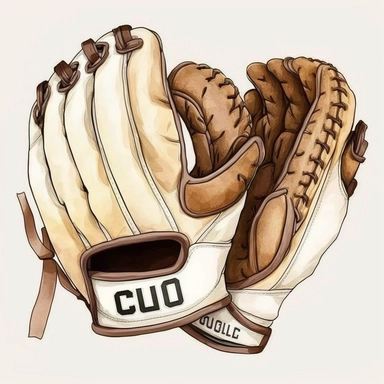 chibi baseball gloves , baseball Clipart, isolated on white background, watercolor