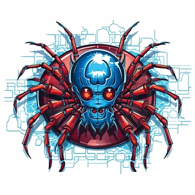 vector art, computer virus, malware, spyware, logo, clipart, white background