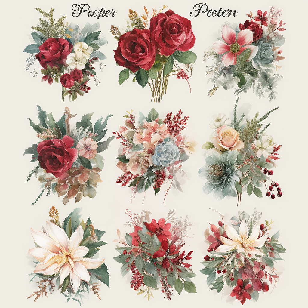 christmas poinsettia clipart