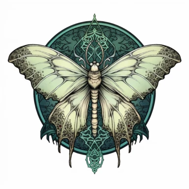 a luna moth, gothic style, sketch, clipart, standalone