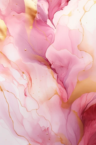 beautiful gorgeous alcohol ink of gold serene nature scene with a central focus on a pink leopard, gentle wave , minimalist style, crystals, glam, glossy, glitter texture, liquid ink clipart, modern and stylish design, bright colors, 300 dpi, clear decoration, clear white background, highly detailed digital art, 8k