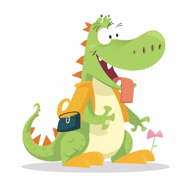 Cute Alligator , Aquatic style, clipart, white background,