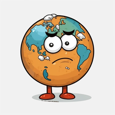 earth clipart, cartoon style, no background