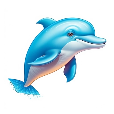 cute pastel dolphin clipart, Cartoon, high detail, illustration style, high solution, on the white background