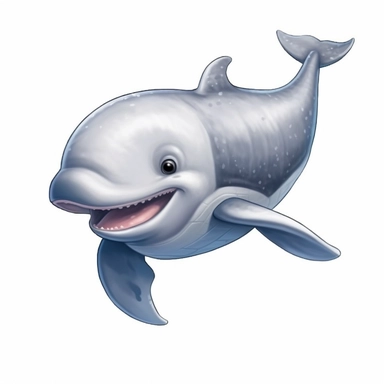clipart with white background, a cute baby gray whale, clearly defined separate image, high quality--ar3:4-no mockups, watermarks, numbers, writing, letters--q2--v5.1--s1000