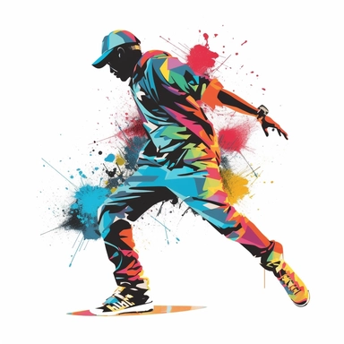 hip hop concert clipart, logo simple, vector, flat 2d, white background, vector style, graphic design, art, company registration , banksy colors