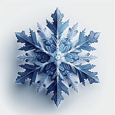 white background blue snowflake, in the style of detailed shading, minimalist illustrator, clipart high resolution