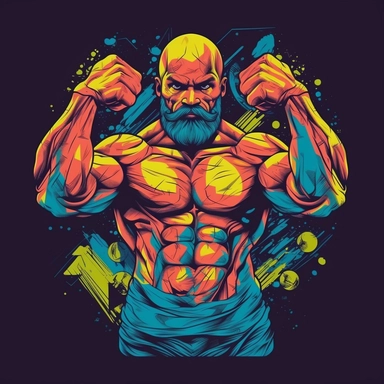 T shirt design, fitness, gym, weights, abstract, simple, clipart, detailed, vector graphic