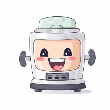 happy cute Food Processor face, cartoon, clipart, mascot, isolated on white background