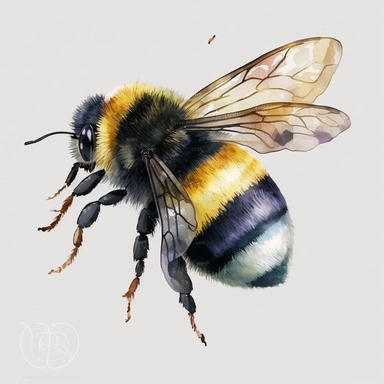 clip art of a watercolor bumble bee on a transparent background