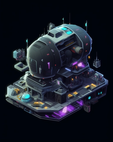 isometric perspective, game sprite, futuristic family spaceship, gaming asset, sci-fi, fun, creative, cartoon, clipart, hyper-detailed, black background,