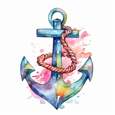 watercolor anchor clip art