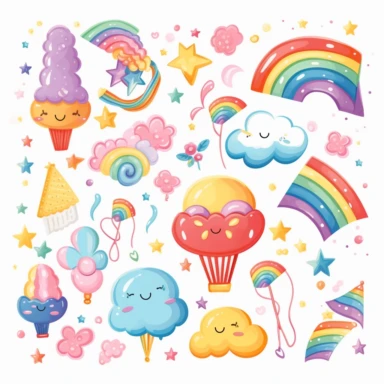 lgbt rainbow element clipart,Cartoon style,white background