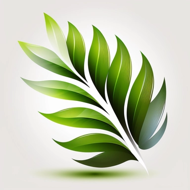 green leaf, white background,simple, technological, friendly, easy, abstract, forms, clipart, sophisticated, generic, steel, premium, hollistic, powerfull, peacefull, clean