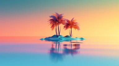 3d abstract summer nature beach object clipart with Gradient Color Overlay Background, minimal, soft color, artistic, high resolution, 8K, Canon 5d Mark IV 35mm IS F1.4 lens,