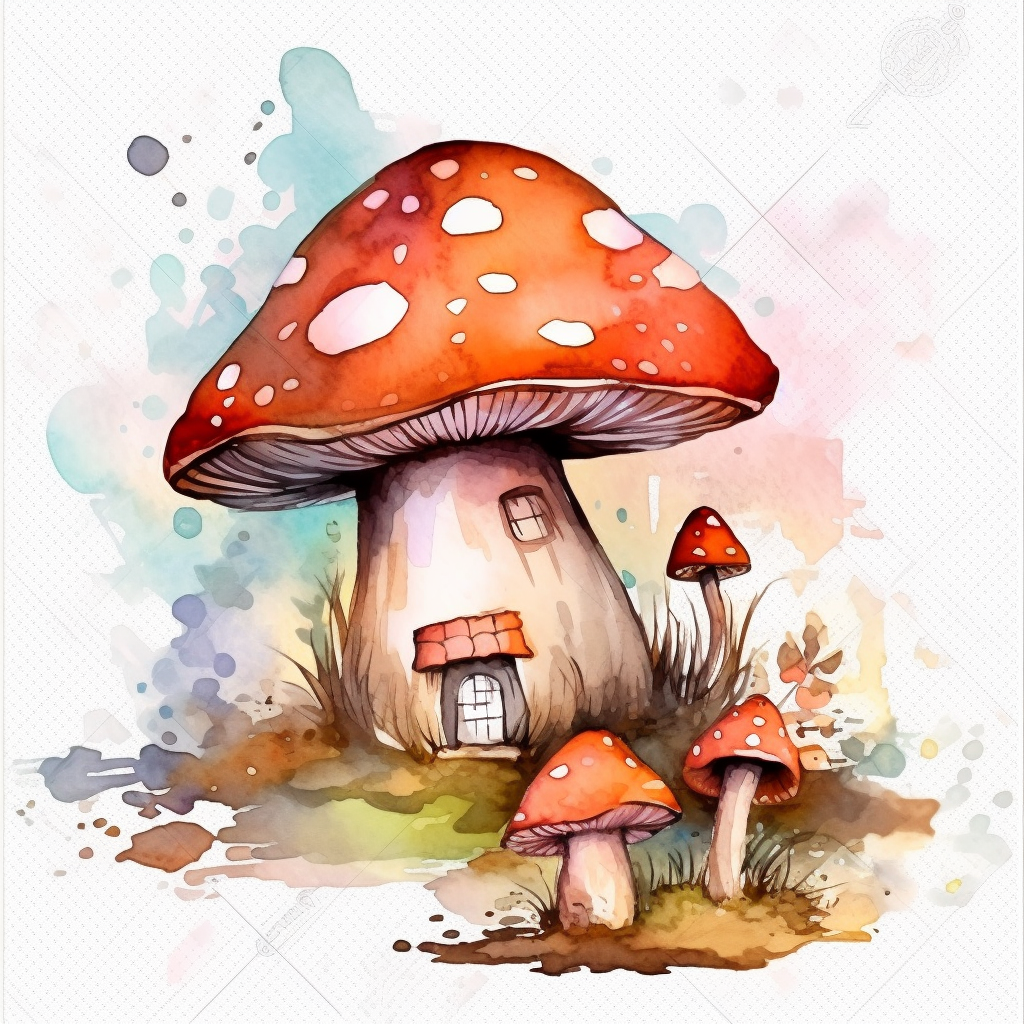 mushroom home cliparts