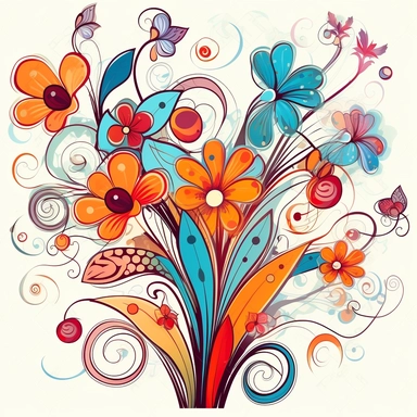 abstract flowers clip art