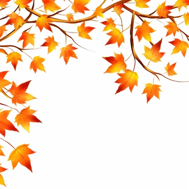 autumn leaves pattern free png stock illustration of autumn leaf leaf clip art, in the style of hanging scroll, meticulous design, twisted branches, vibrant stage backdrops, white background, eye-catching, asymmetrical framing, ultra-high-definition picture quality,