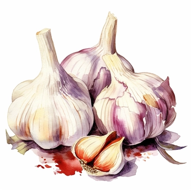garlic clipart, aquarell, UHD,