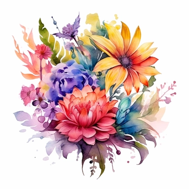 Let your imagination run wild by combining different flower species to create fantastical hybrid blooms. Merge the characteristics of multiple flowers into one unique and stunning watercolor clipart composition.