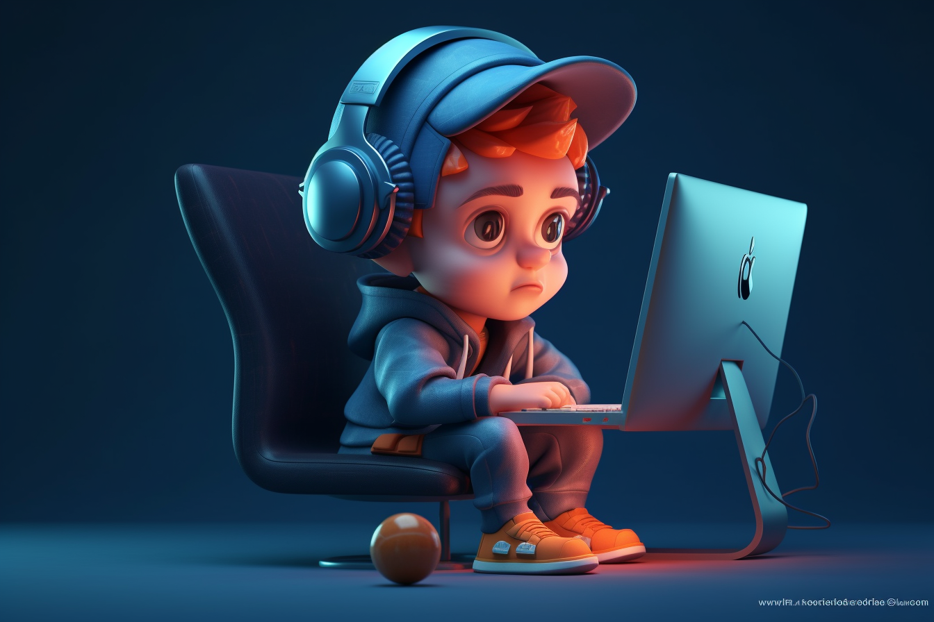 3d, software, undercut, laptop, character, boy, coder, people ...