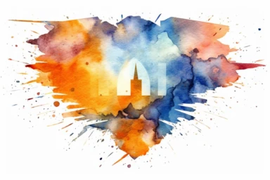 Watercolor, North Carolina US State clipart, hd, on a white background, spaced out