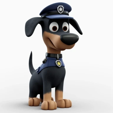 claymation dog police officer clipart, hd, on a white background, spaced out,