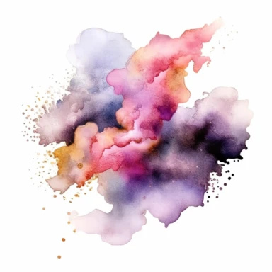smoke, dust, glitter watercolor clipart, white background