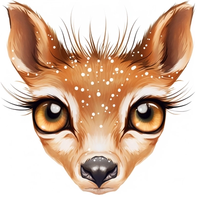 clipart illustration huge bambi eyes long eyelashes clipart