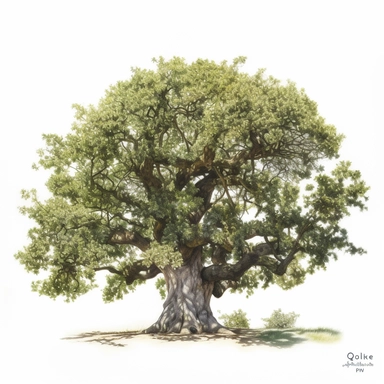 watercolor clipart of oak tree, white background, white vines, 4k, octane render, detailed, hyper-realistic, cinematic, photography by Joel Meyerowitz, Roger deakins, Slim Aarons, Craig Mullens, artstation
