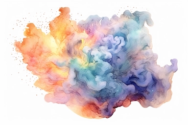 Watercolor, Design a young protostar, a swirling cloud of gas and dust on the verge of igniting fusion clipart, hd, on a white background, spaced out