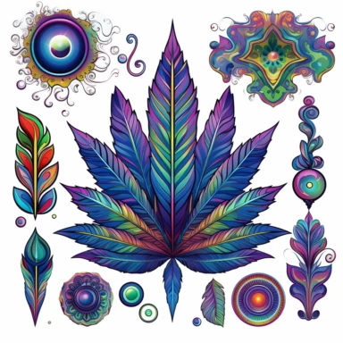 Embark on a mind-bending journey with a psychedelic cannabis clipart collection that merges vibrant colors, intricate patterns, and the iconic cannabis leaf. Visualize a captivating assortment of cannabis-themed clipart, infused with psychedelic aesthetics. Each clipart image showcases the distinctive shape of the cannabis leaf adorned with mesmerizing patterns, vivid colors, and trippy elements. Let the psychedelic colors burst forth, creating an explosion of vibrant hues that evoke a sense of 