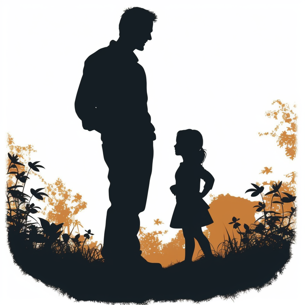 Dad and Child Silhouette, clipart, - Clip Art Library