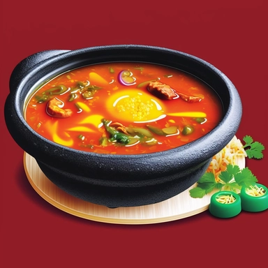 clipart bowl of spicy soup no background