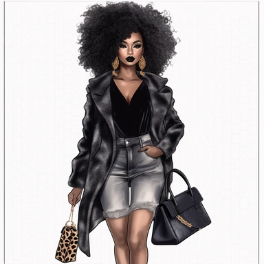 Queen Beautiful Black Girl Magic Melanin Black Woman Afro Fashion girl African American clipart white suit girl clipart, Black woman png, Fashion clipart girl, Boss lady clipart, Black girl clipart, Black women clipart a beautiful black woman, smile,black purse clipart, heels clipart, 2020s fashion