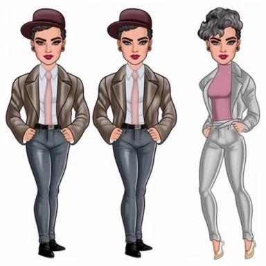 Fashion doll men wearing suit and hat, full body, realistic face, gentlemen style, clipart bundle, vector logo, vector art, white background, simple, cartoon, 2d