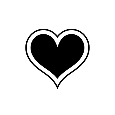 Mininalist simple basic cartoon heart outline silhouette SVG Clipart, black and white, isolated on white background