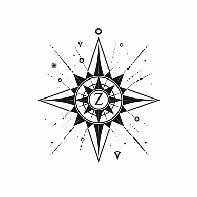 esoterical symbol minimalistic clipart, thin line, black color, white background,