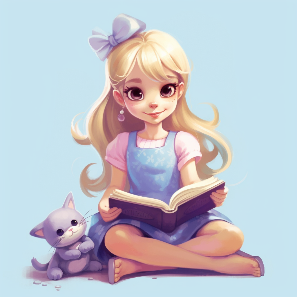 girl reading cliparts