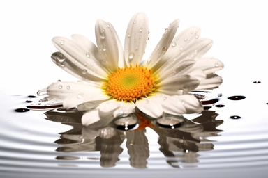 daisy flower clipart, flooded sun, realistic photo, photography, 8k