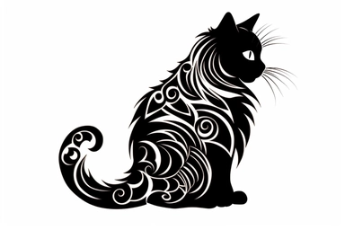 cat outline clipart, white background