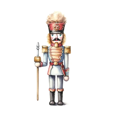 nutcracker illustration soft watercolour high resolution white background clipart