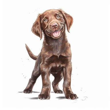 happy cute baby Chesapeake Bay Retrievers dog , full body, hand draw Illustration clipart, 4K, extremely detailed