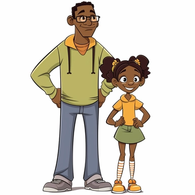 clipart team black girl-dad